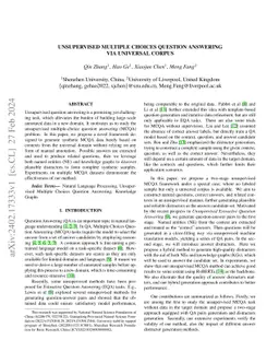 Unsupervised multiple choices question answering via universal corpus