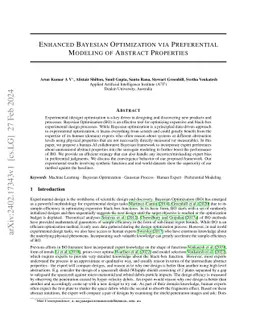 Enhanced Bayesian Optimization via Preferential Modeling of Abstract
  Properties