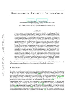 Determinants of LLM-assisted Decision-Making