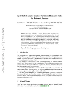Spot the bot: Coarse-Grained Partition of Semantic Paths for Bots and
  Humans