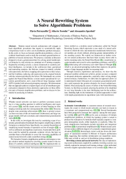 A Neural Rewriting System to Solve Algorithmic Problems