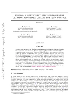 Beacon, a lightweight deep reinforcement learning benchmark library for
  flow control