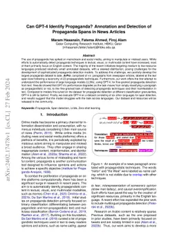 Can GPT-4 Identify Propaganda? Annotation and Detection of Propaganda
  Spans in News Articles