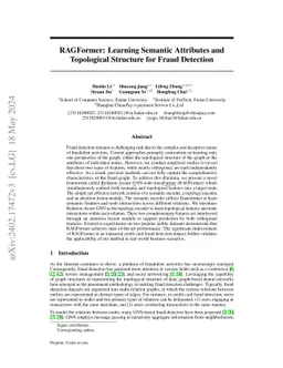 RAGFormer: Learning Semantic Attributes and Topological Structure for Fraud Detection
