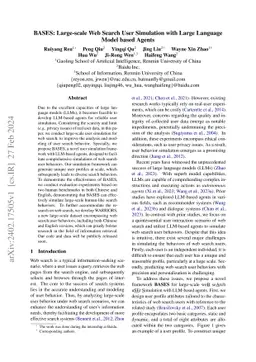 BASES: Large-scale Web Search User Simulation with Large Language Model
  based Agents