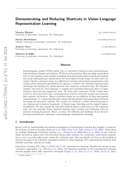 Demonstrating and Reducing Shortcuts in Vision-Language Representation
  Learning