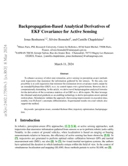 Backpropagation-Based Analytical Derivatives of EKF Covariance for
  Active Sensing
