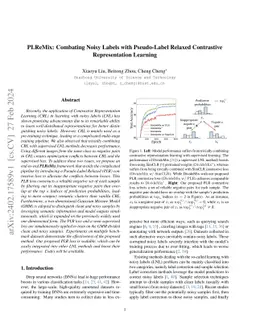 PLReMix: Combating Noisy Labels with Pseudo-Label Relaxed Contrastive
  Representation Learning