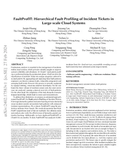 FaultProfIT: Hierarchical Fault Profiling of Incident Tickets in
  Large-scale Cloud Systems