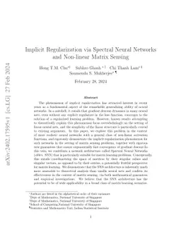 Implicit Regularization via Spectral Neural Networks and Non-linear
  Matrix Sensing