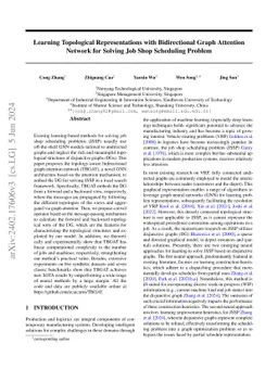 Learning Topological Representations with Bidirectional Graph Attention
  Network for Solving Job Shop Scheduling Problem