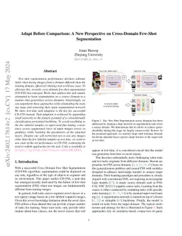 Adapt Before Comparison: A New Perspective on Cross-Domain Few-Shot
  Segmentation