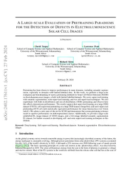 A Large-scale Evaluation of Pretraining Paradigms for the Detection of
  Defects in Electroluminescence Solar Cell Images