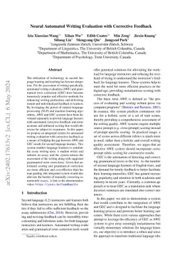 Neural Automated Writing Evaluation with Corrective Feedback