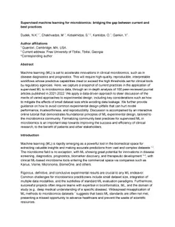 Supervised machine learning for microbiomics: bridging the gap between
  current and best practices