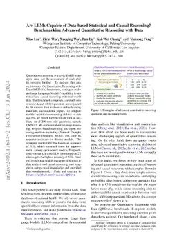 Are LLMs Capable of Data-based Statistical and Causal Reasoning?
  Benchmarking Advanced Quantitative Reasoning with Data
