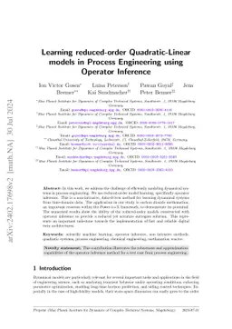 Learning reduced-order Quadratic-Linear models in Process Engineering
  using Operator Inference