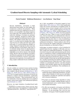 Gradient-based Discrete Sampling with Automatic Cyclical Scheduling