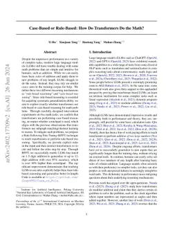 Case-Based or Rule-Based: How Do Transformers Do the Math?