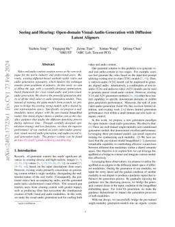 Seeing and Hearing: Open-domain Visual-Audio Generation with Diffusion
  Latent Aligners