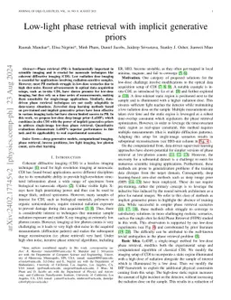 LoDIP: Low light phase retrieval with deep image prior