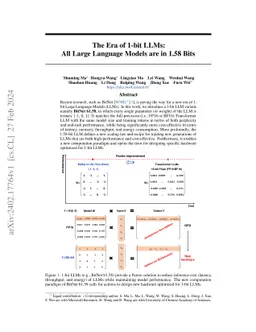 The Era of 1-bit LLMs: All Large Language Models are in 1.58 Bits