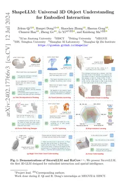 ShapeLLM: Universal 3D Object Understanding for Embodied Interaction