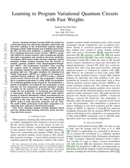 Learning to Program Variational Quantum Circuits with Fast Weights