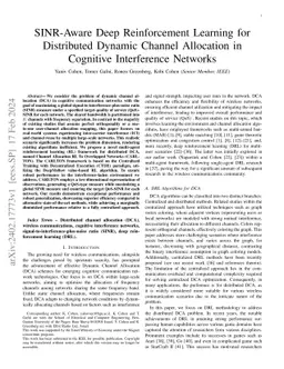 SINR-Aware Deep Reinforcement Learning for Distributed Dynamic Channel
  Allocation in Cognitive Interference Networks