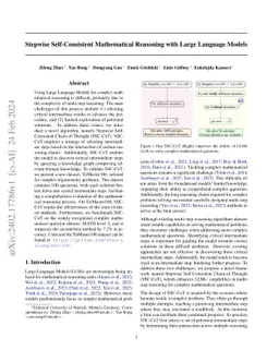 Stepwise Self-Consistent Mathematical Reasoning with Large Language
  Models