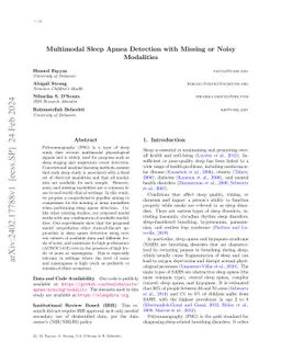 Multimodal Sleep Apnea Detection with Missing or Noisy Modalities