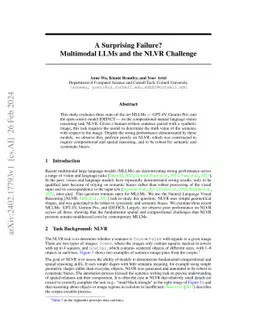A Surprising Failure? Multimodal LLMs and the NLVR Challenge