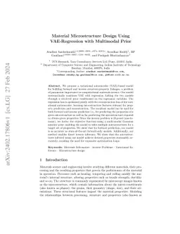 Material Microstructure Design Using VAE-Regression with Multimodal
  Prior