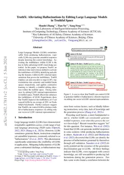 TruthX: Alleviating Hallucinations by Editing Large Language Models in
  Truthful Space