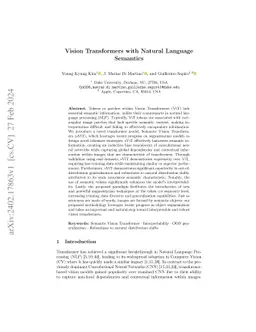 Vision Transformers with Natural Language Semantics
