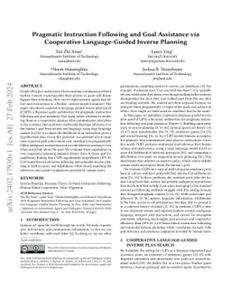 Pragmatic Instruction Following and Goal Assistance via Cooperative
  Language-Guided Inverse Planning