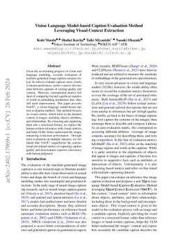 Vision Language Model-based Caption Evaluation Method Leveraging Visual
  Context Extraction