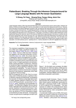 FlattenQuant: Breaking Through the Inference Compute-bound for Large
  Language Models with Per-tensor Quantization