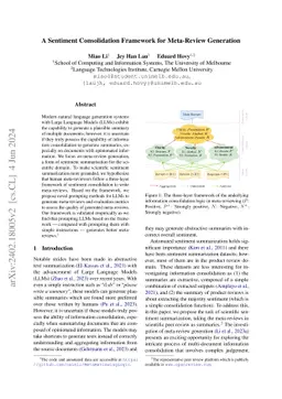 A Sentiment Consolidation Framework for Meta-Review Generation