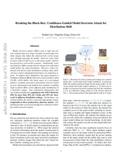 Breaking the Black-Box: Confidence-Guided Model Inversion Attack for
  Distribution Shift