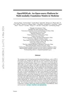 OpenMEDLab: An Open-source Platform for Multi-modality Foundation Models
  in Medicine