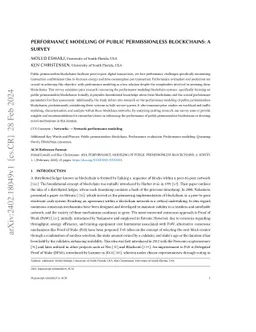 Performance modeling of public permissionless blockchains: A survey