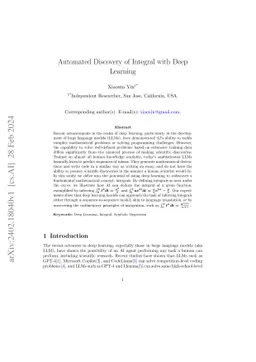 Automated Discovery of Integral with Deep Learning