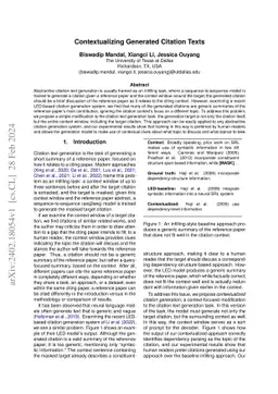 Contextualizing Generated Citation Texts