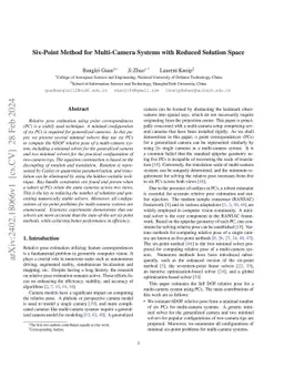 Six-Point Method for Multi-Camera Systems with Reduced Solution Space