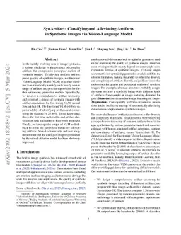 SynArtifact: Classifying and Alleviating Artifacts in Synthetic Images
  via Vision-Language Model