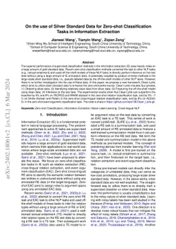 On the use of Silver Standard Data for Zero-shot Classification Tasks in
  Information Extraction