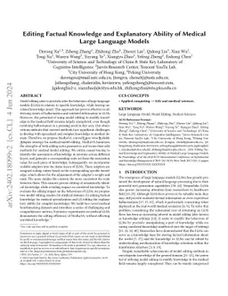 Editing Factual Knowledge and Explanatory Ability of Medical Large
  Language Models