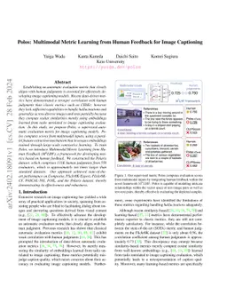 Polos: Multimodal Metric Learning from Human Feedback for Image
  Captioning