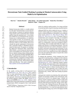 Downstream Task Guided Masking Learning in Masked Autoencoders Using Multi-Level Optimization